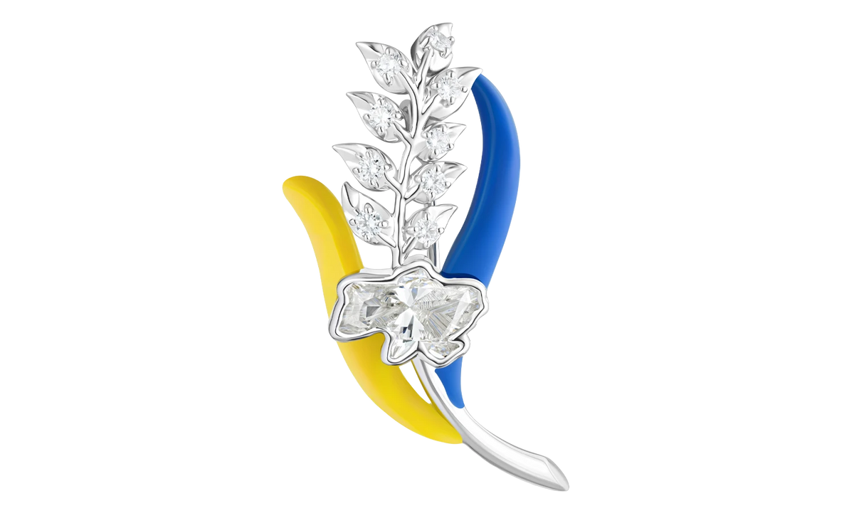 Roots Map Of Ukraine Brooch — product photo
