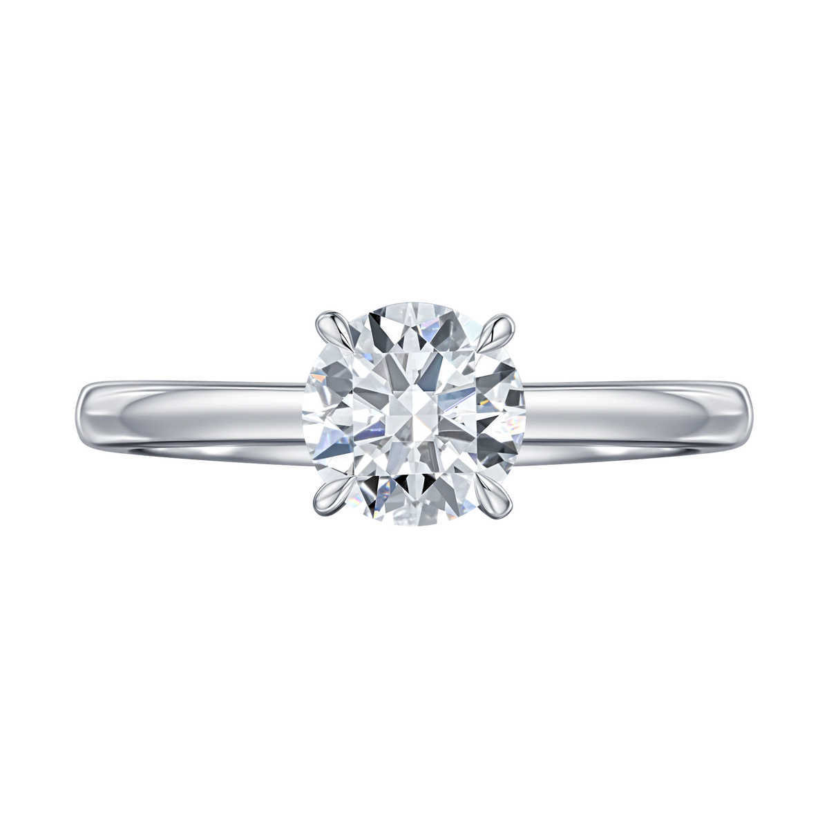 Always Be Round Cut Engagement Ring in white gold