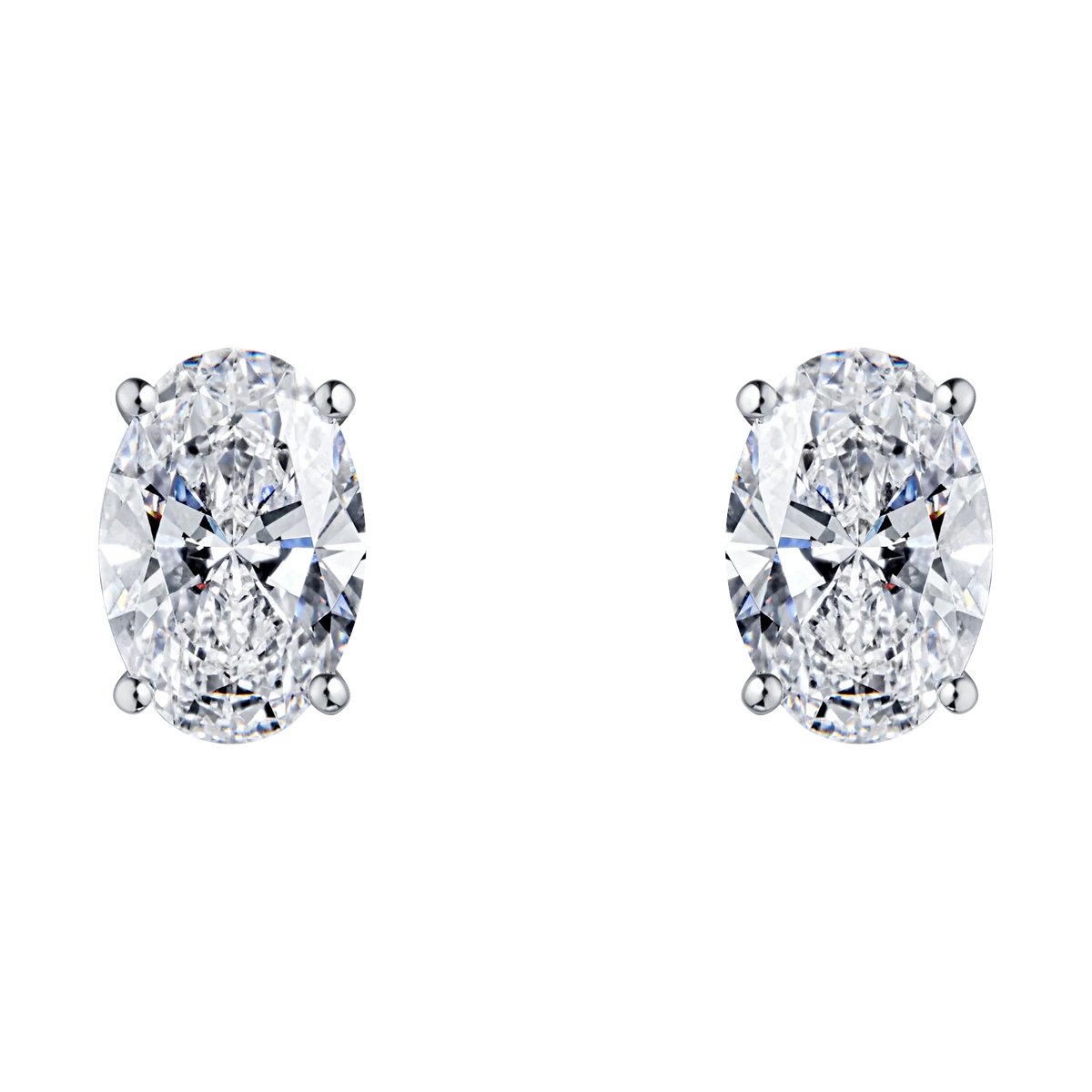 Always Be Oval Cut Earrings with Removable Halo in white gold