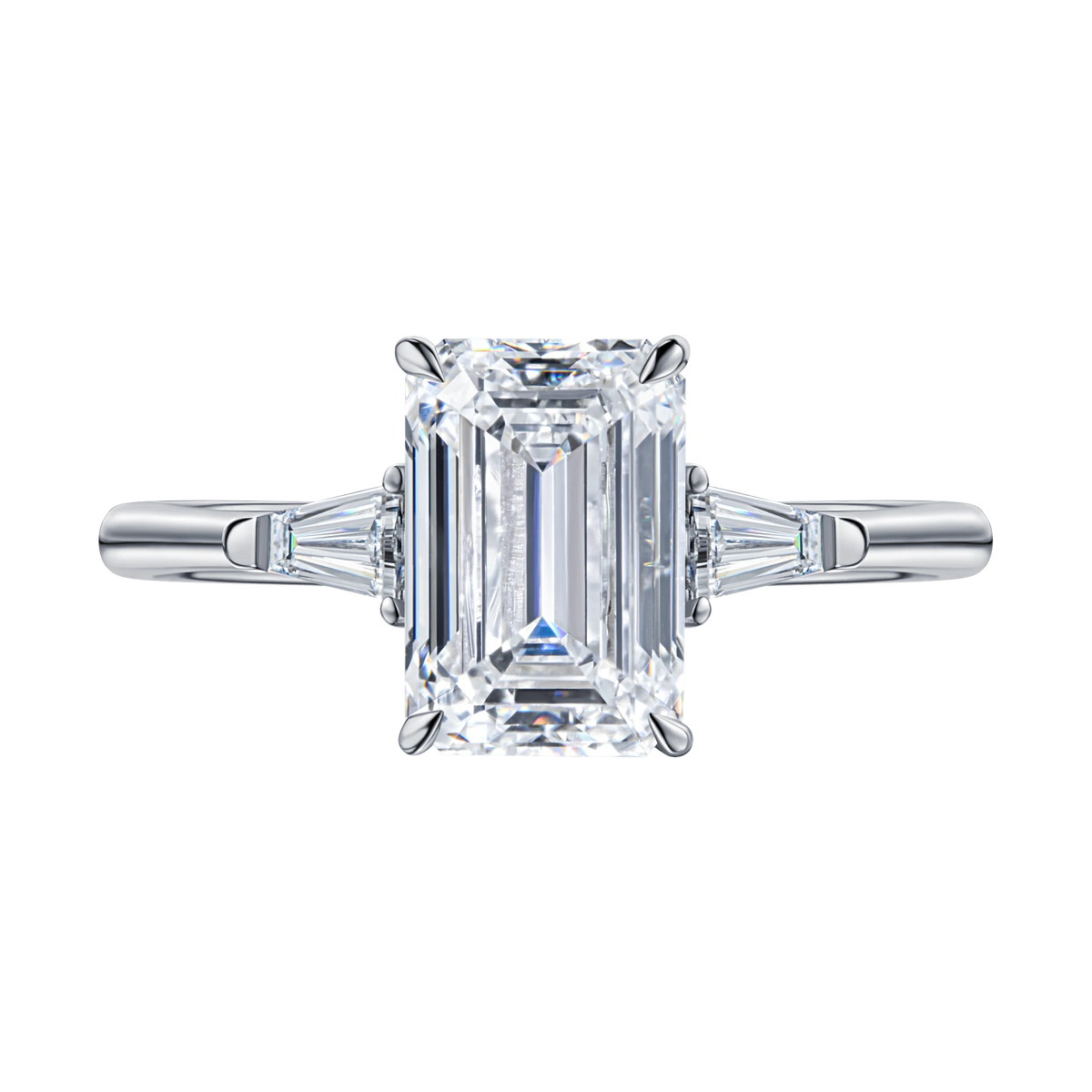 Always Be Emerald Cut Diamond Ring 2ct in white gold