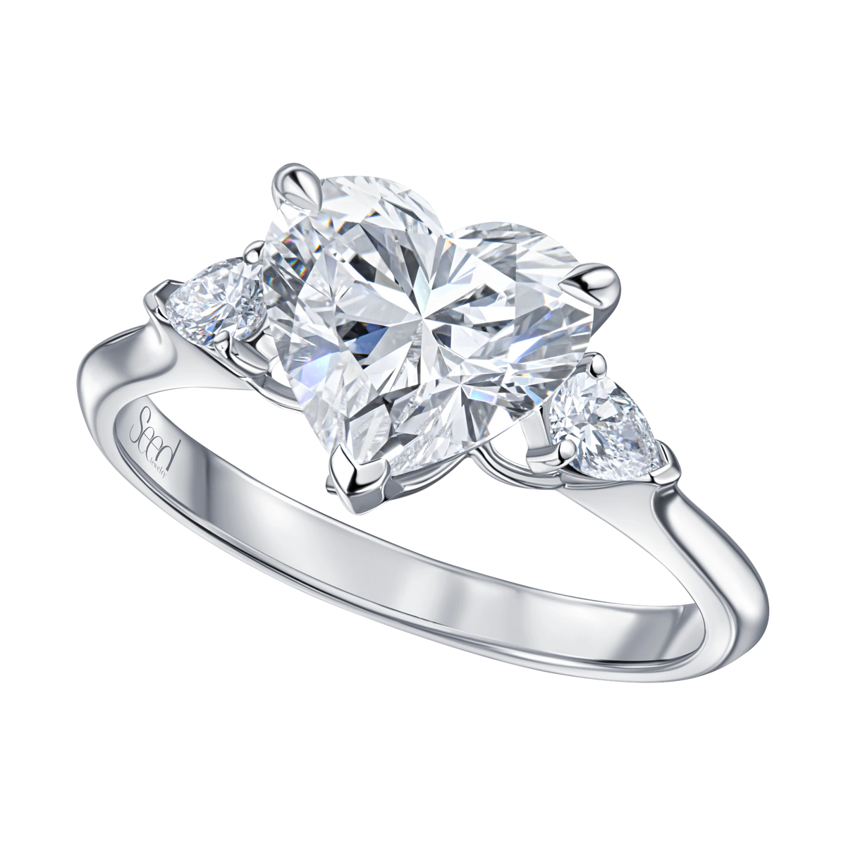Always Be Heart Shape Diamond Ring 2ct in white gold