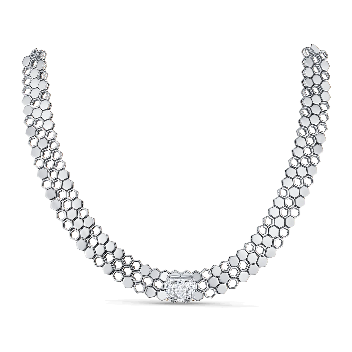 Just Bee Necklace — product photo #Choose your configuration_With Centre Diamond #Metal_White Gold