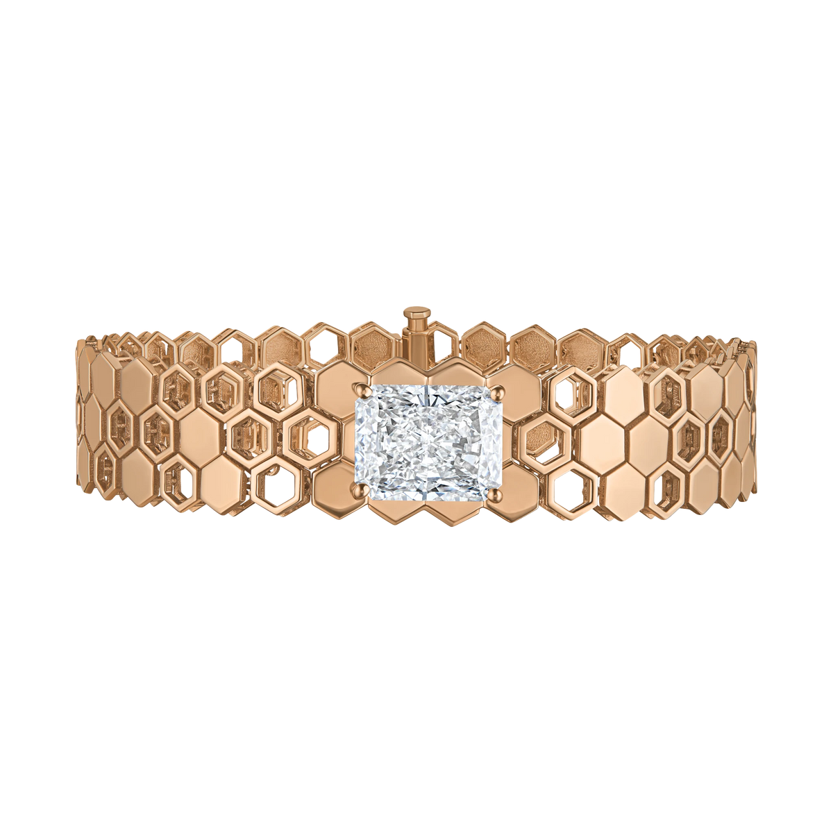 Just Bee Bracelet With Centre Diamond #Metal_Rose Gold #Choose your configuration_With Lab-grown Diamond