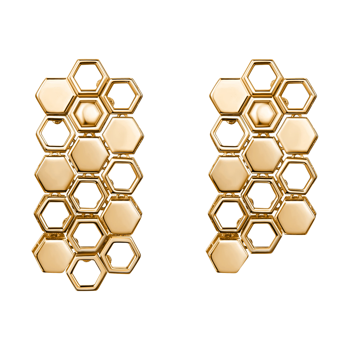 Just Bee Long Earrings in yellow gold, No Diamond #Metal_Yellow Gold #Choose your combination_No Diamond