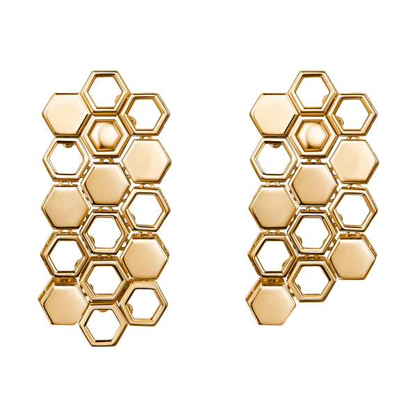 Just Bee Long Earrings in yellow gold, No Diamond #Metal_Yellow Gold #Choose your combination_No Diamond