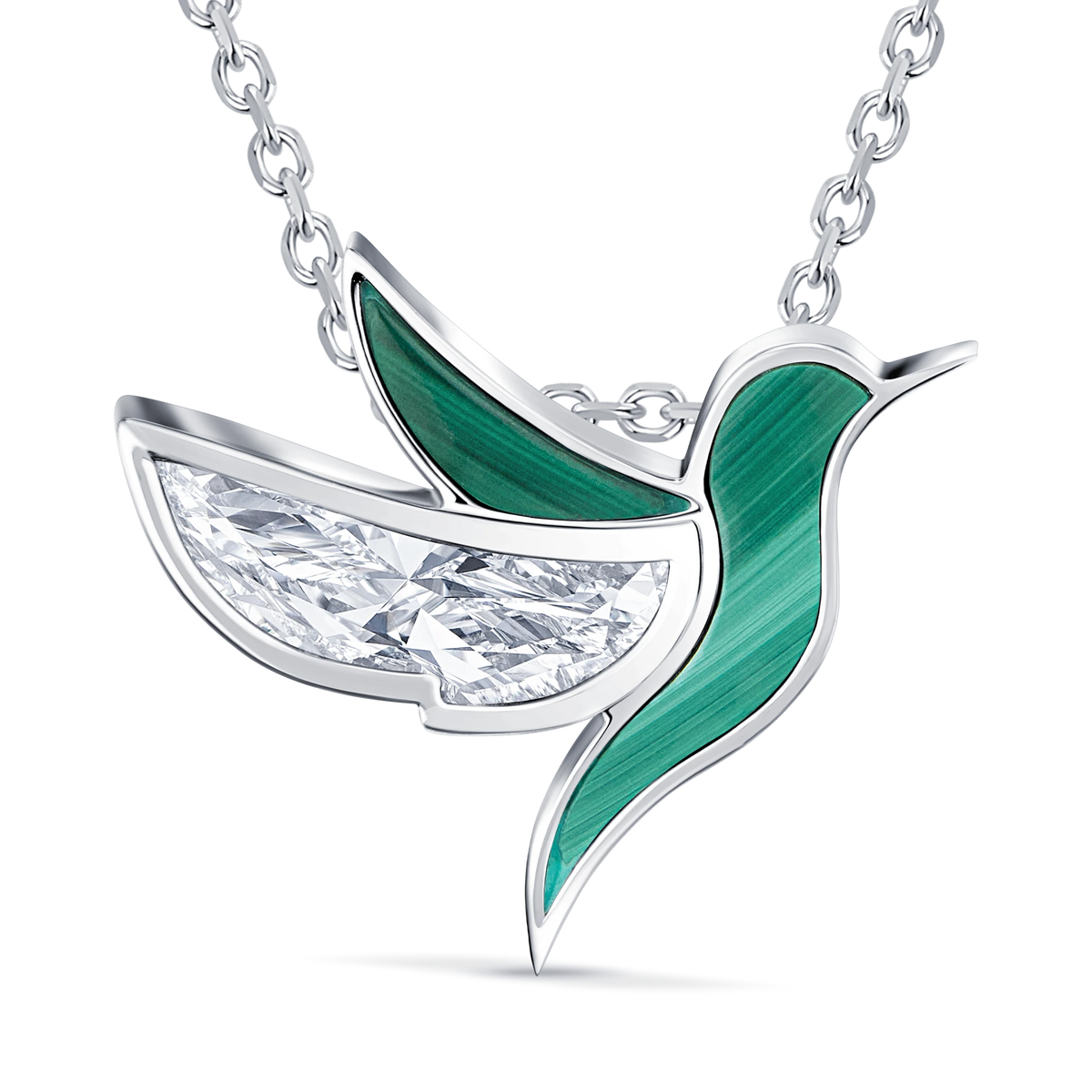 Be Free Hummingbird Pendant & Brooch shown as a pendant