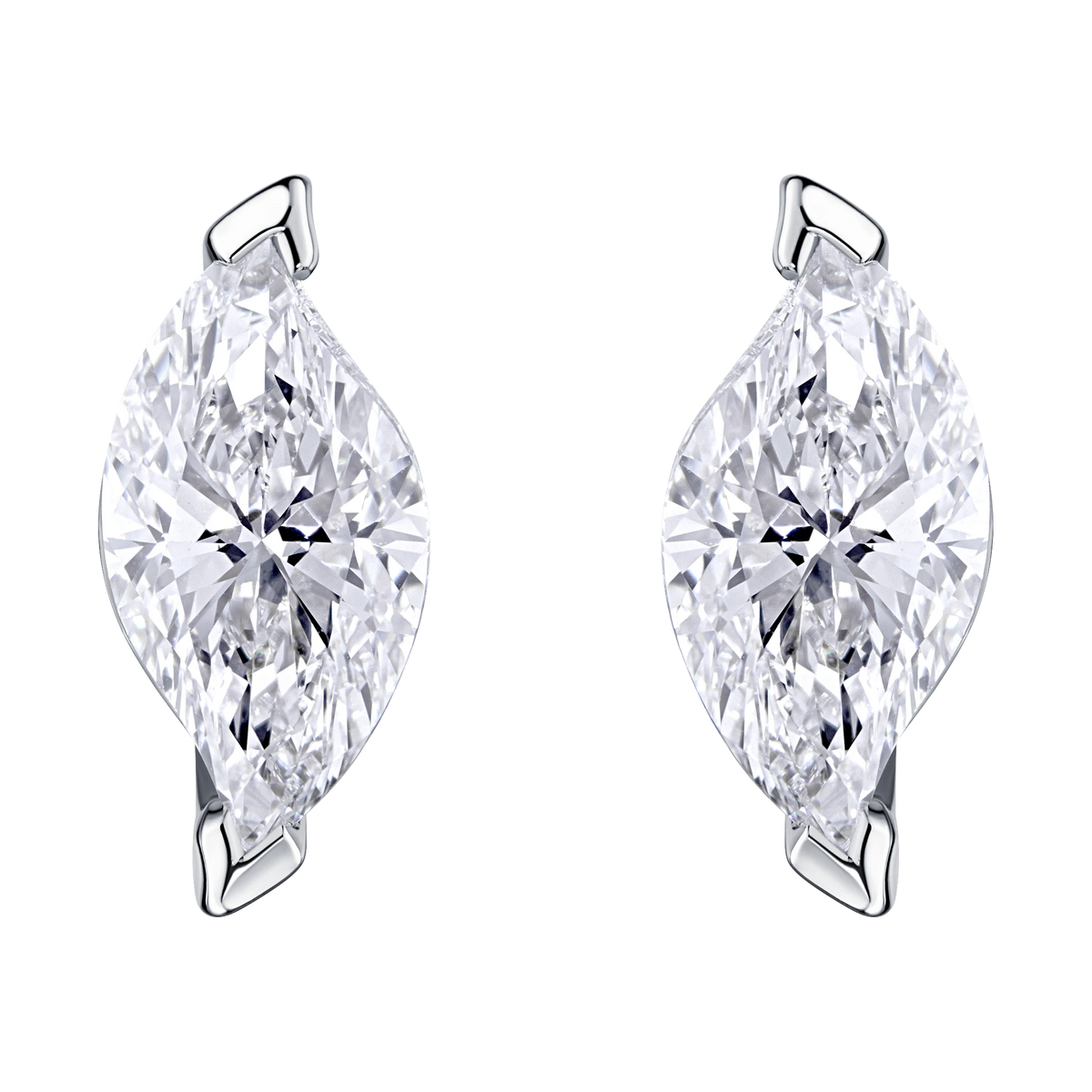 Model wearing Be True Leaf Earrings — product photo #Metal_White Gold