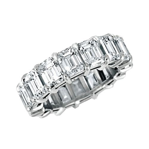 Always Be Eternity Ring Emerald Cut in white gold