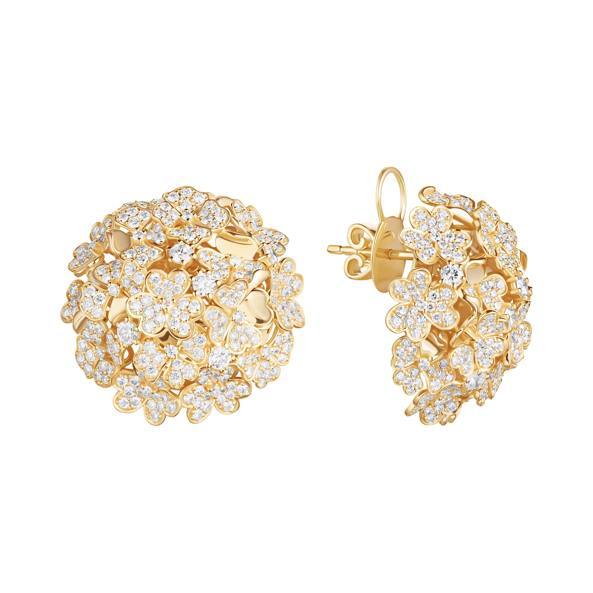 Kohana Earrings, Medium Size, Full in yellow gold #Metal_Yellow Gold