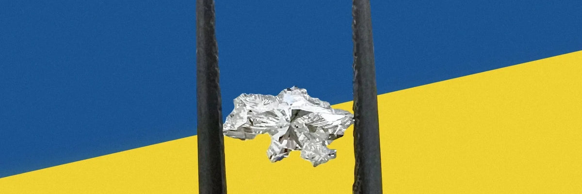 Header: diamond in the shape of the map of Ukraine