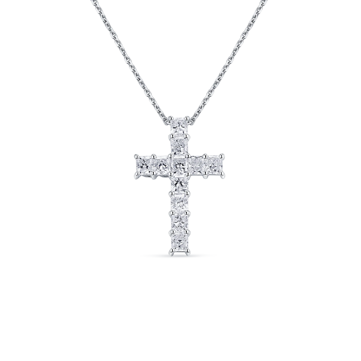 Always Be Radiant Cut Cross Pendant in white gold