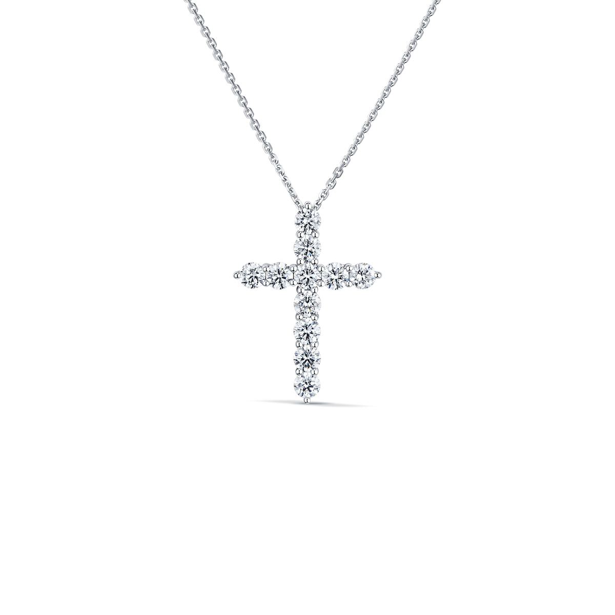 Always Be Round Cut 0.2ct Cross Pendant in white gold