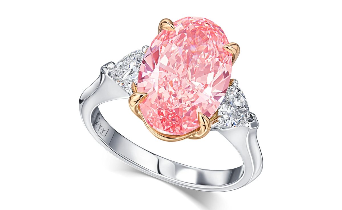 Always Be Fancy Vivid Pink Oval Cut Ring — product photo