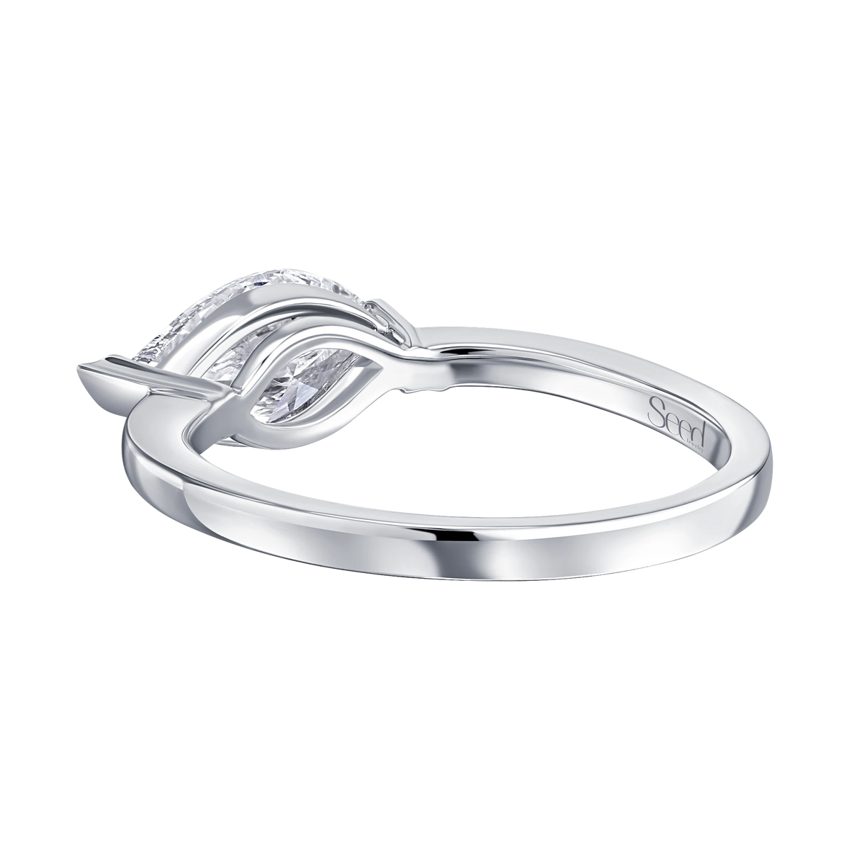 Be True Leaf Ring — product photo #Metal_White Gold
