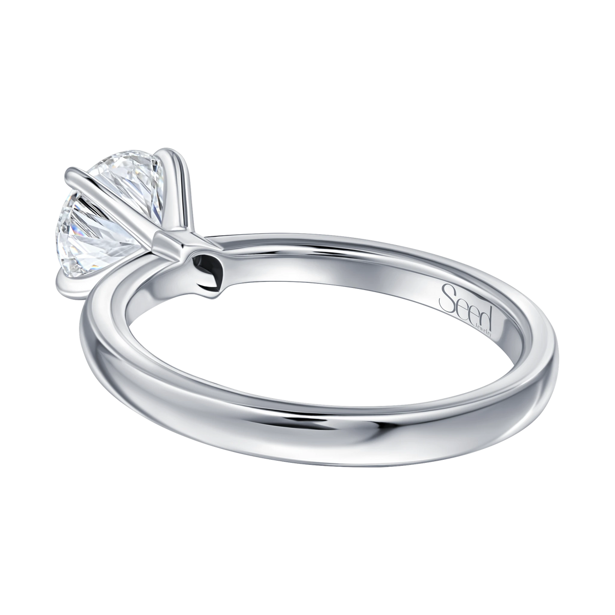 Always Be Round Cut Engagement Ring in white gold