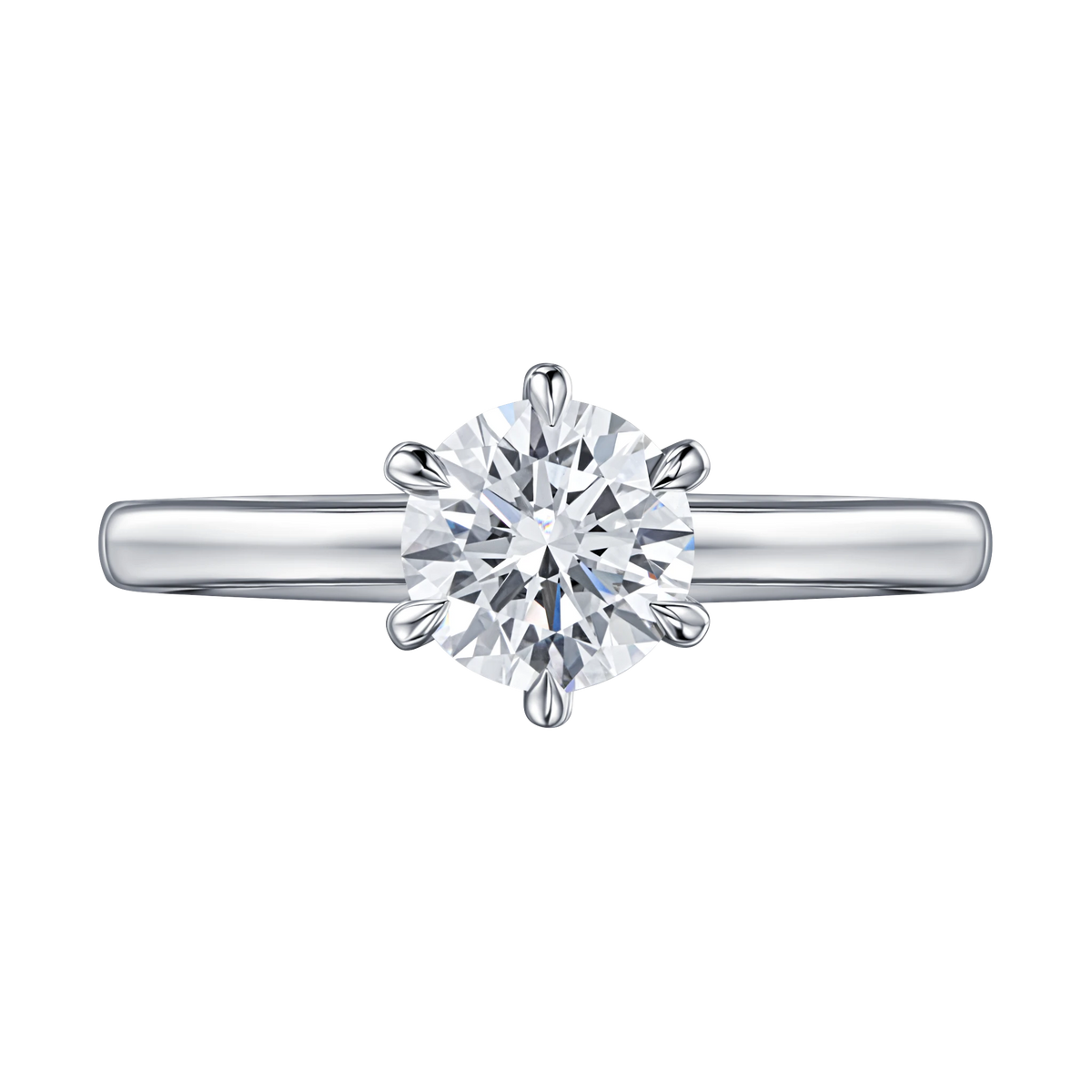 Always Be Round Cut Engagement Ring in white gold