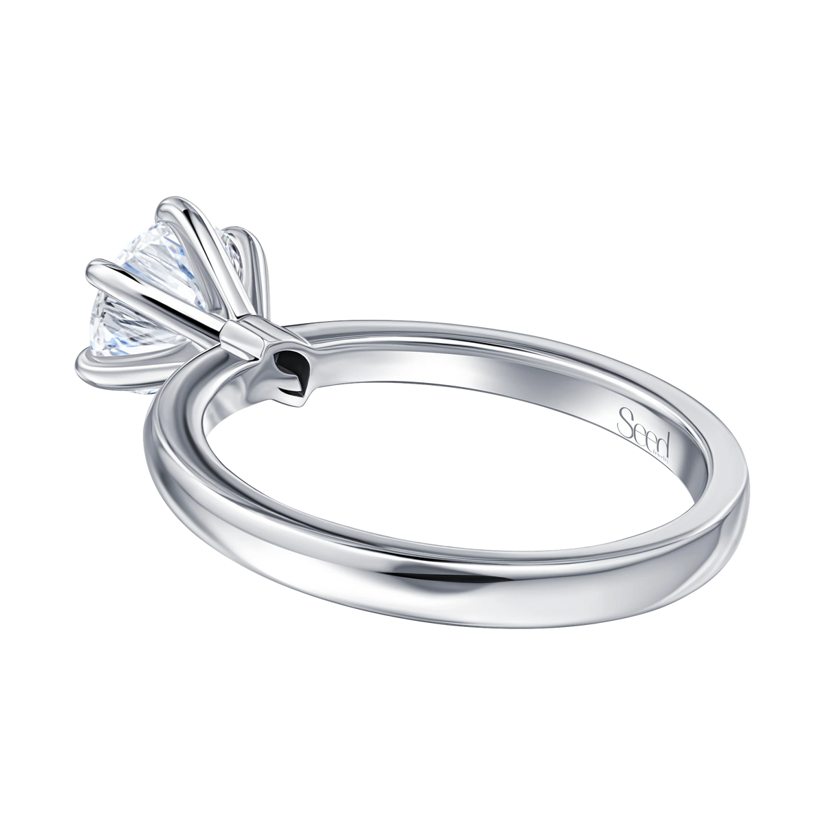 Always Be Round Cut Engagement Ring in white gold