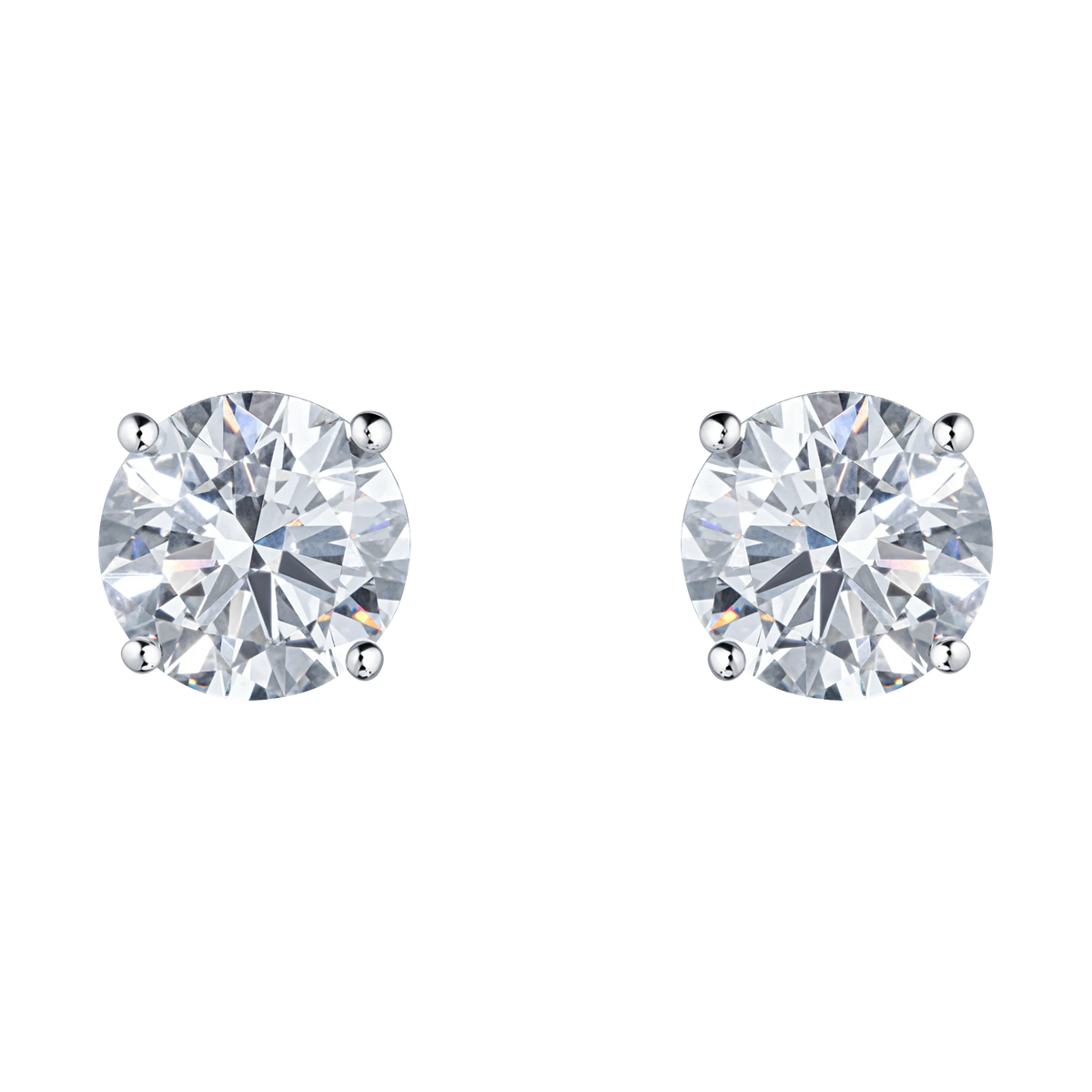 Always Be Round Cut Earrings with Removable Halo in white gold