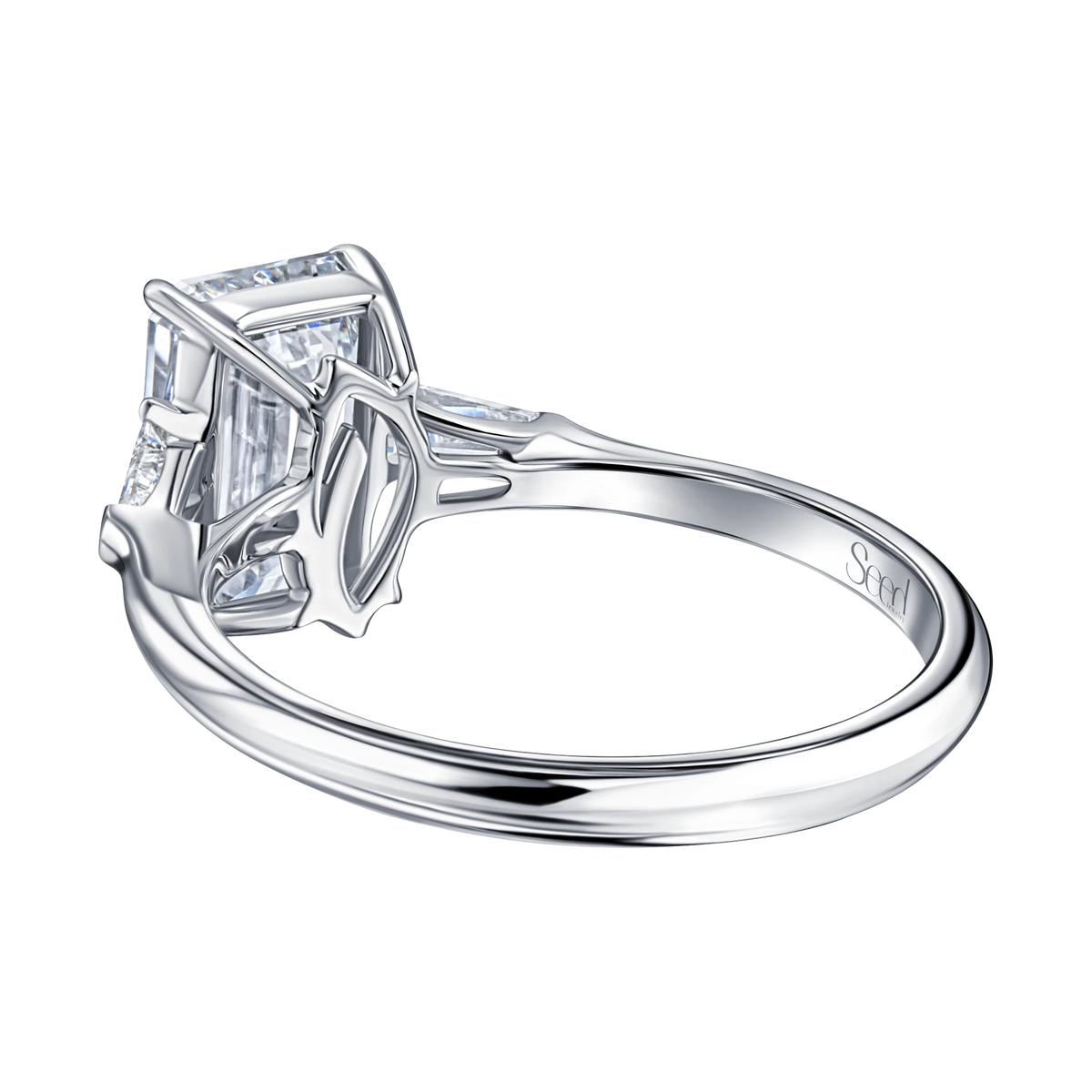 Always Be Emerald Cut Diamond Ring 2ct in white gold