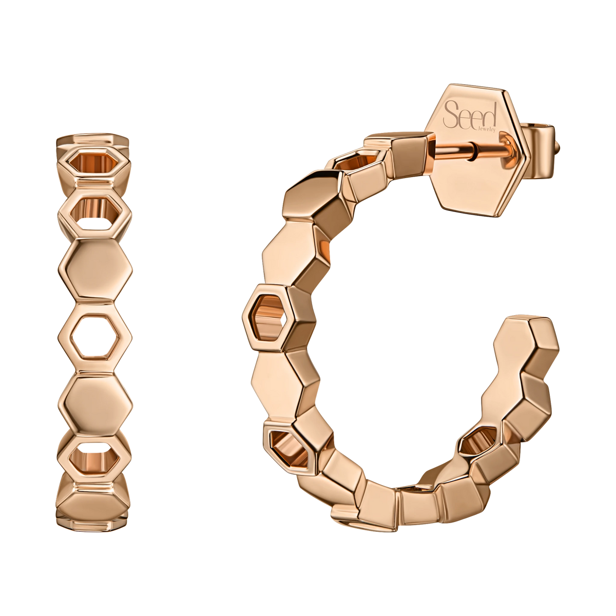 Just Bee Hoop Earrings in rose gold #Metal_Rose Gold