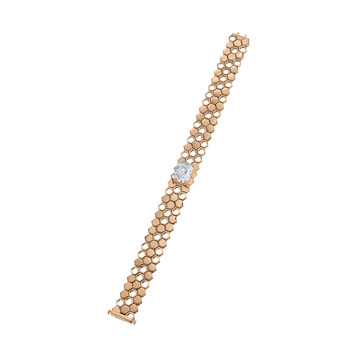Just Bee Bracelet With Centre Diamond #Metal_Rose Gold #Choose your configuration_With Lab-grown Diamond
