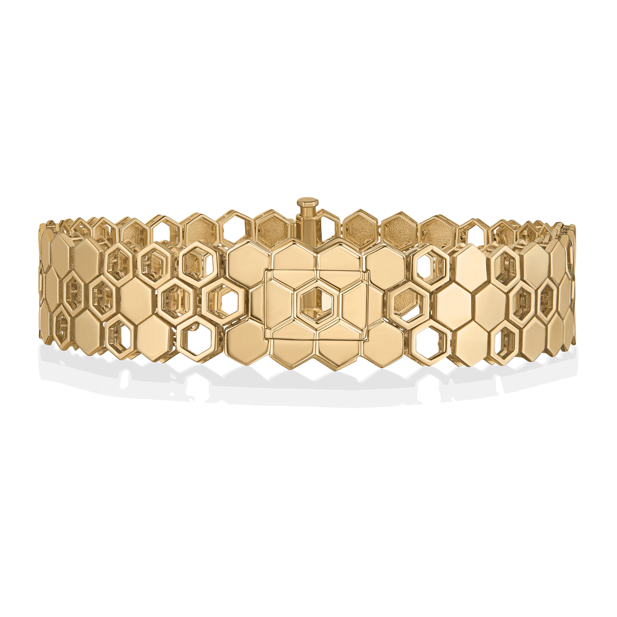Just Bee Bracelet With Centre Diamond #Metal_Yellow Gold #Choose your configuration_Classic