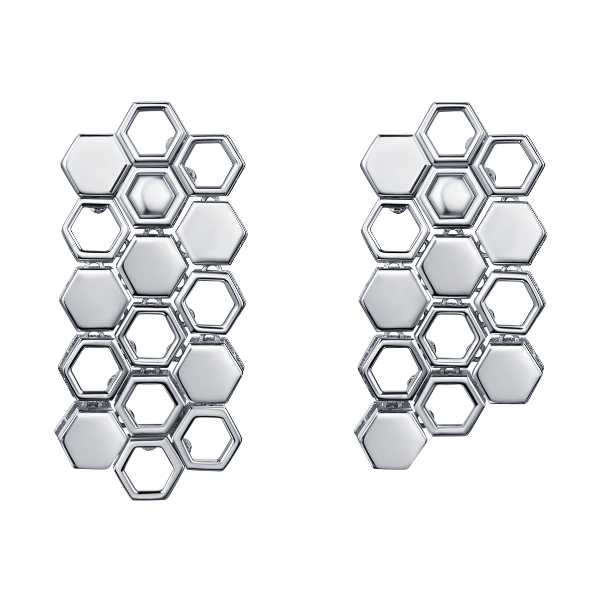 Just Bee Long Earrings in white gold, No Diamond #Metal_White Gold #Choose your combination_No Diamond