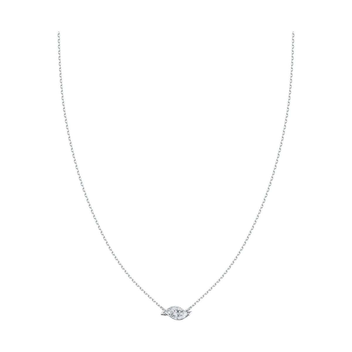 Be True Leaf Choker — product photo #Metal_White Gold