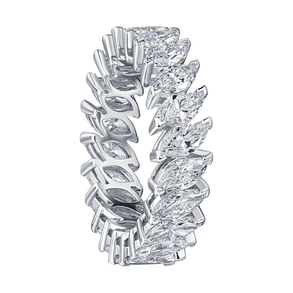 Be True Eternity Ring Leaf Cut — product photo #Metal_White Gold