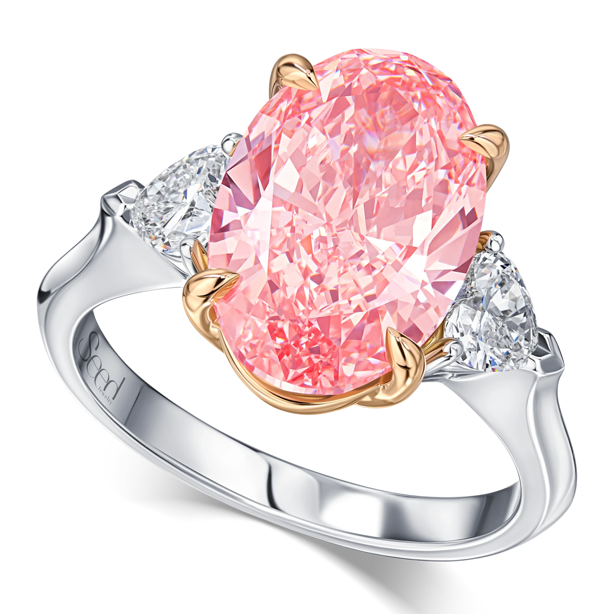 Always Be Fancy Vivid Pink Oval Cut Ring — product photo