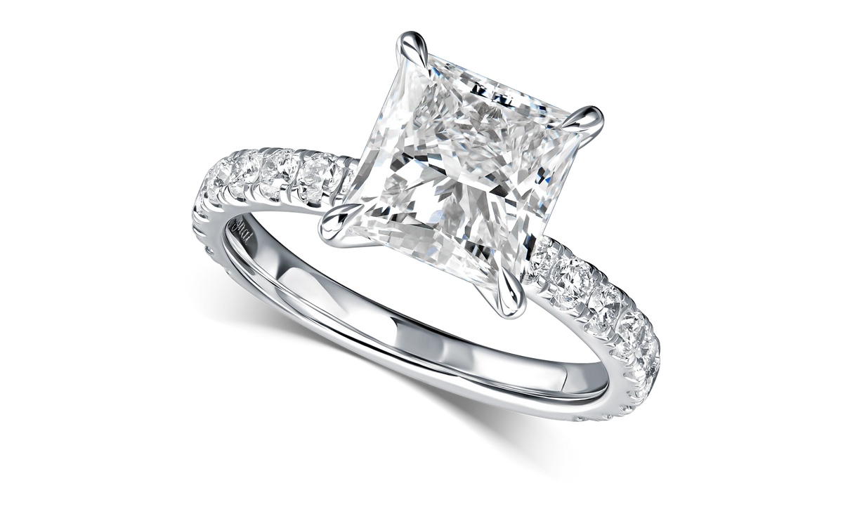 Always Be 3 ct. Princess Cut Diamond Pave Ring — product photo