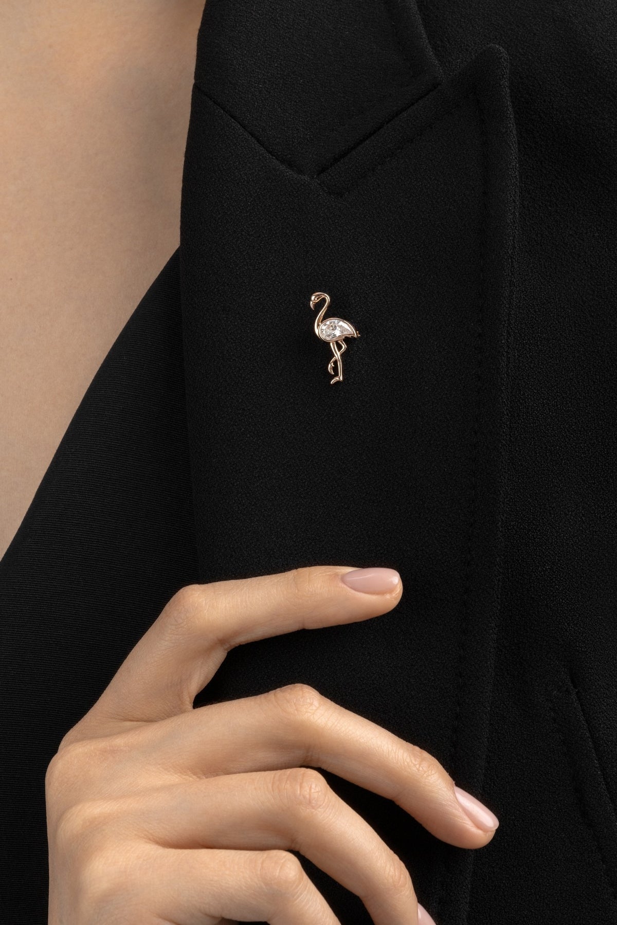 Be Free Flamingo Pendant & Brooch shown as a brooch