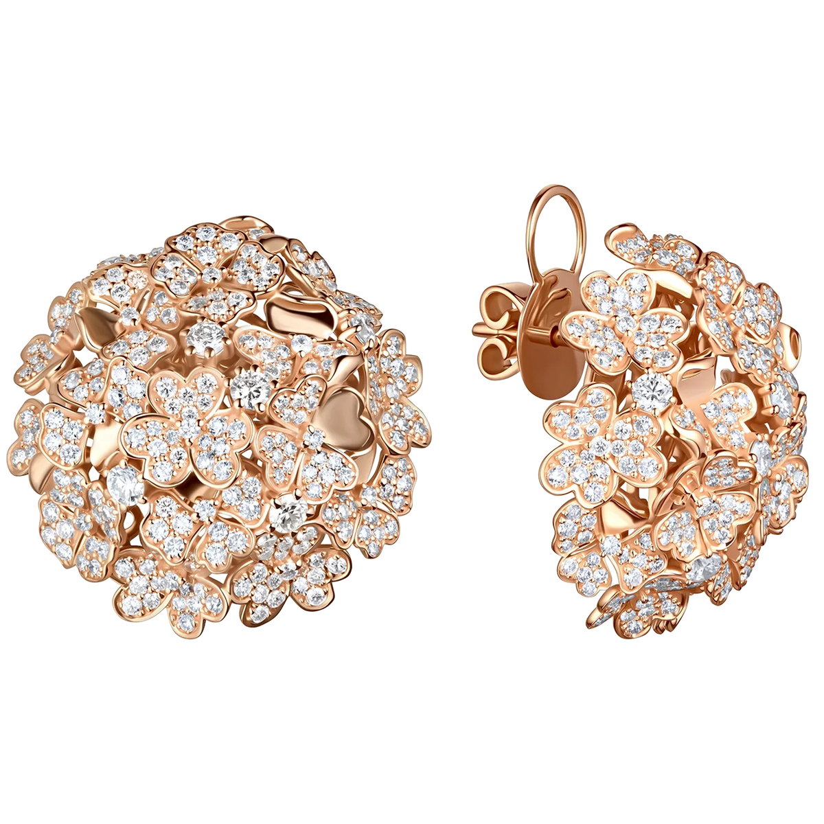 Kohana Earrings, Medium Size, Full in white gold #Metal_Rose Gold