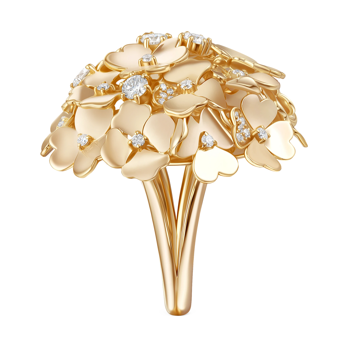 Kohana Ring , Big Size, Reverse in yellow gold #Metal_Yellow Gold