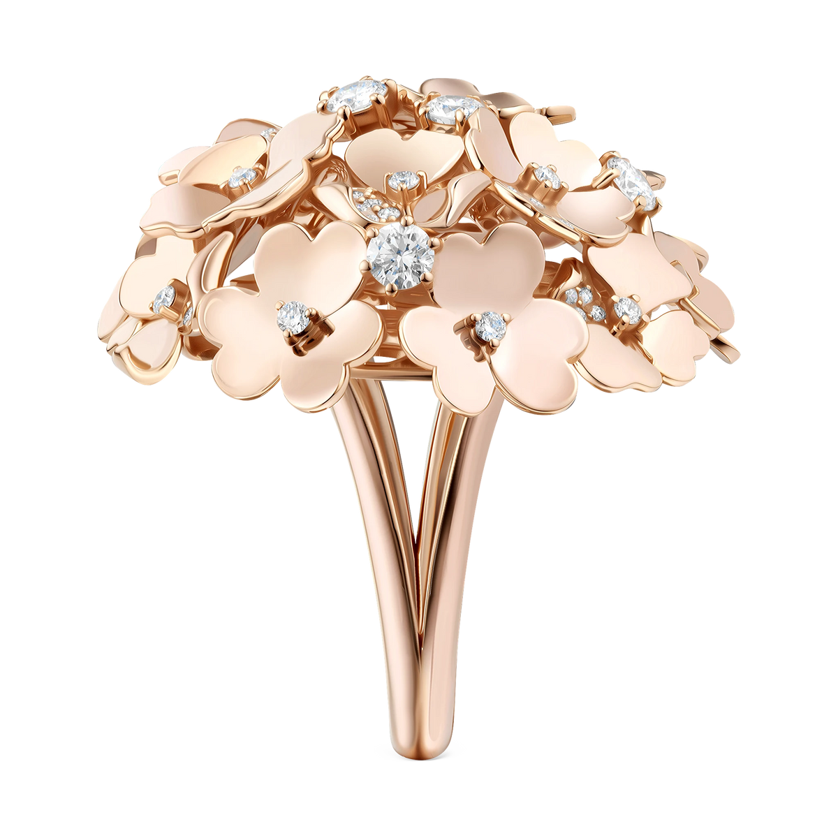 Kohana Ring , Big Size, Reverse in rose gold #Metal_Rose Gold