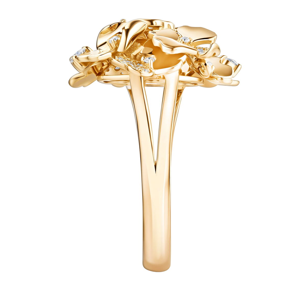 Kohana Ring Small Size, Reverse in yellow gold #Metal_Yellow Gold