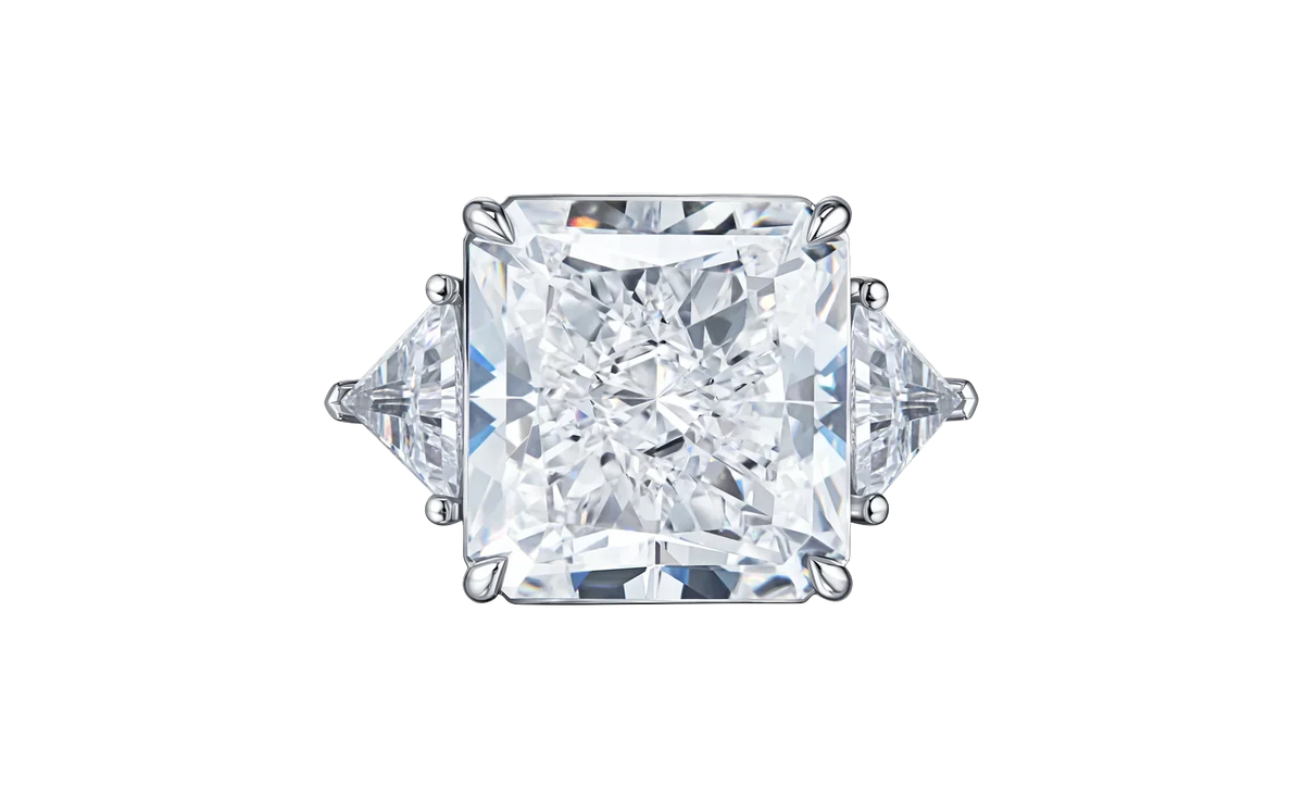 Always Be Radiant Cut Three-Stone Diamond Ring — product photo