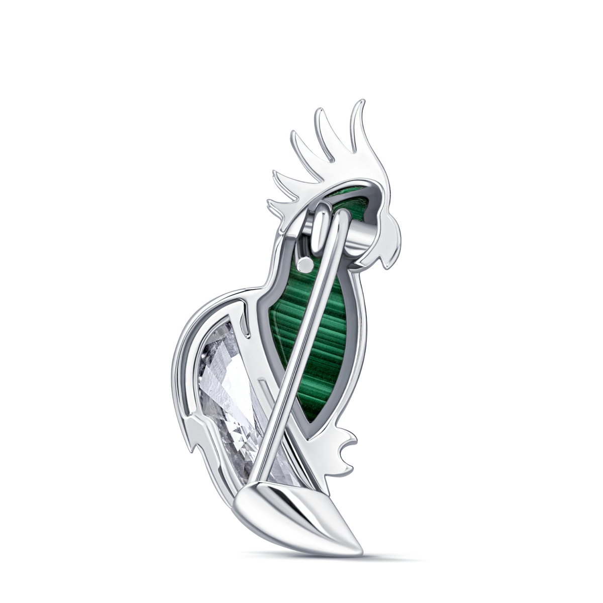 Be Free Parrot Pendant & Brooch shown as a brooch