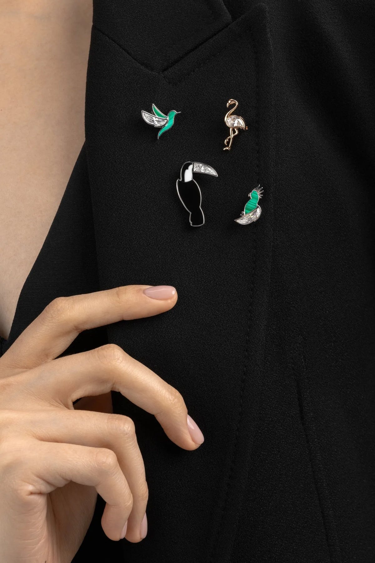 Be Free Parrot Pendant & Brooch shown as a brooch