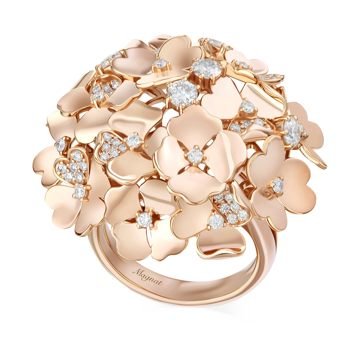 Kohana Ring , Big Size, Reverse in rose gold #Metal_Rose Gold