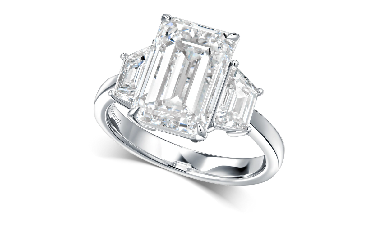 Always Be 5 ct. Emerald Cut Diamond Ring With Side Diamonds — product photo