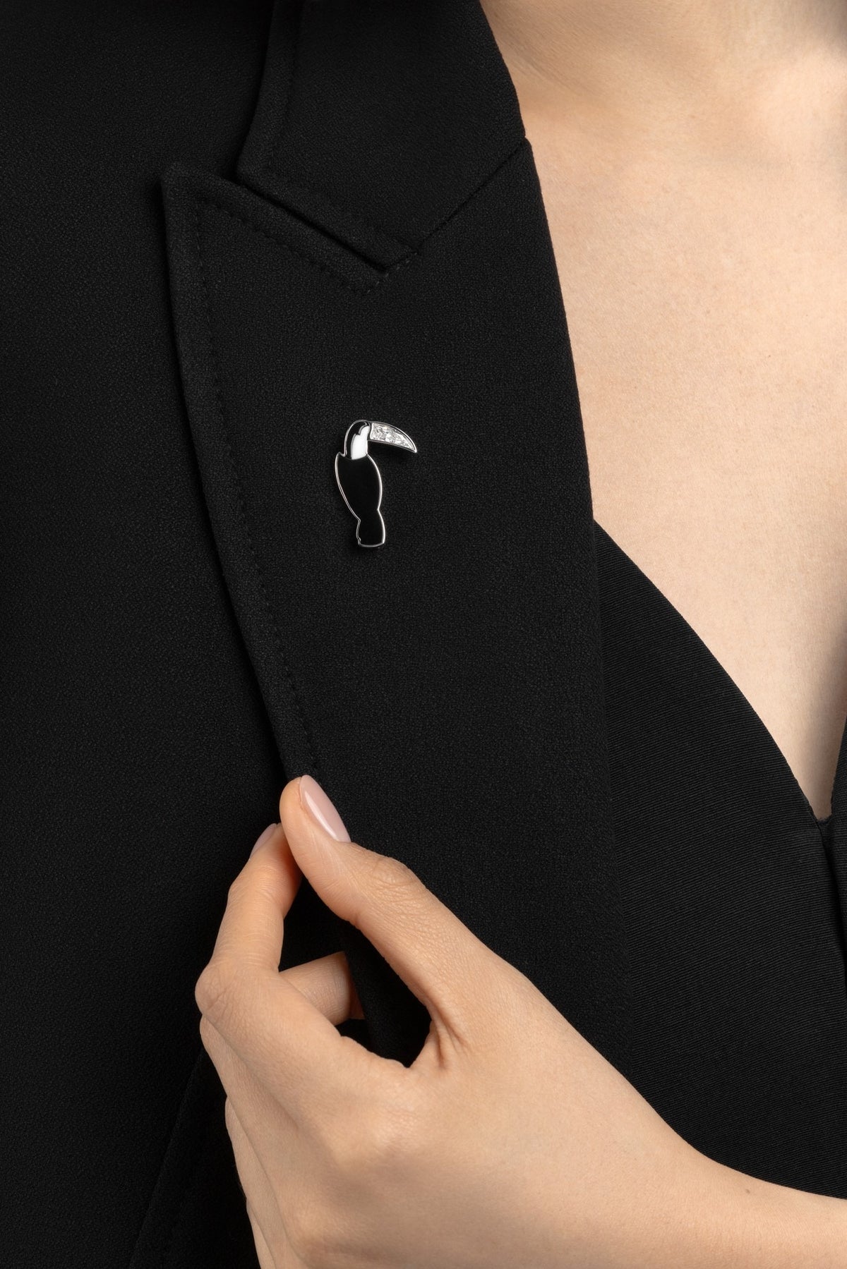 Be Free Toucan Pendant & Brooch shown as a brooch