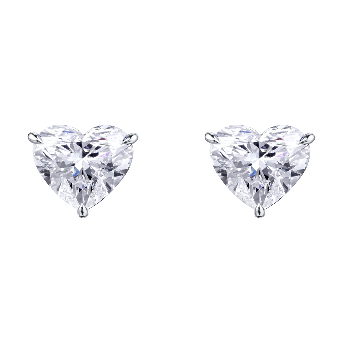 Always Be Heart Shape Diamond Earrings with Removable Halo in white gold