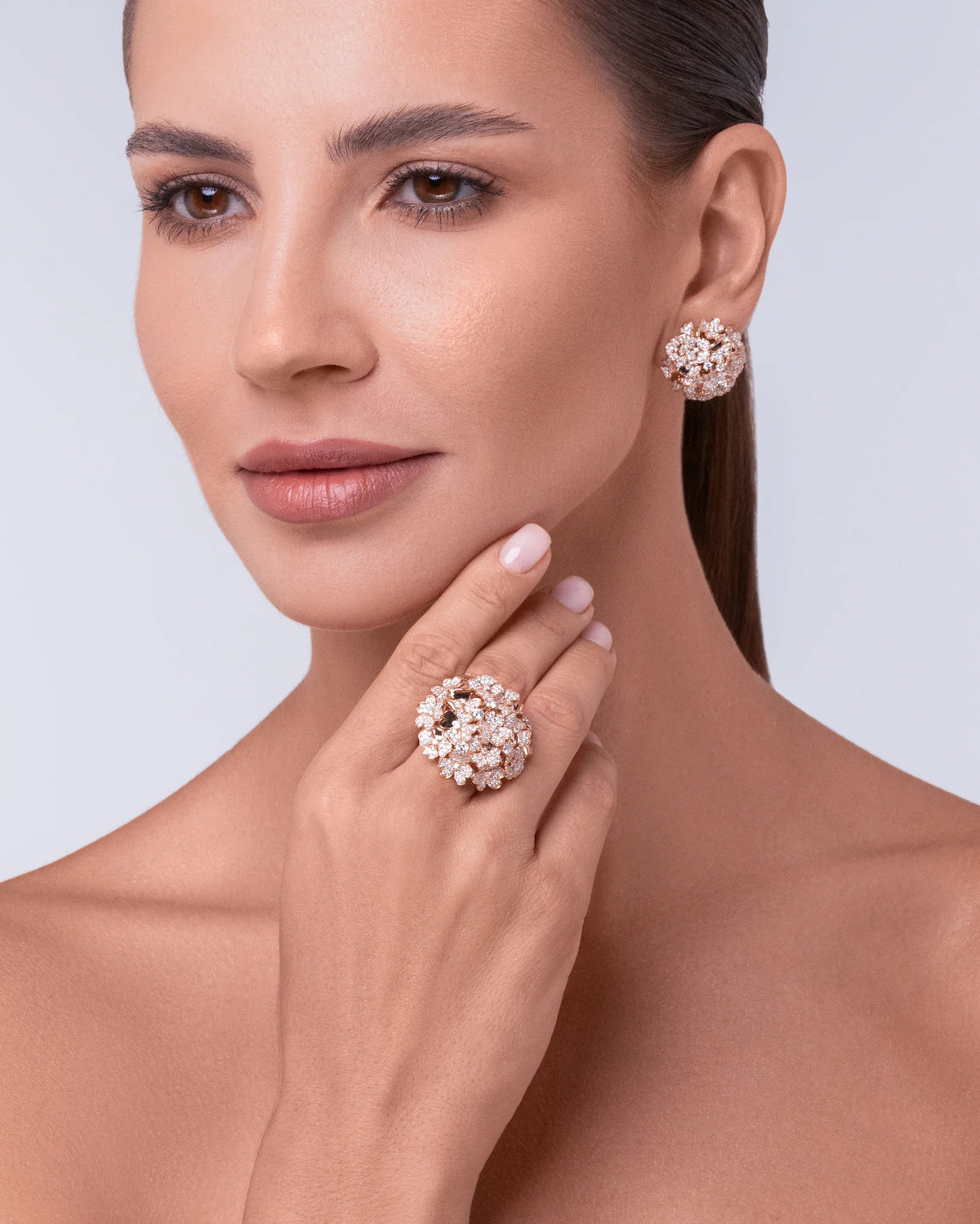 Kohana Ring Big Size, Full in rose gold #Metal_Rose Gold