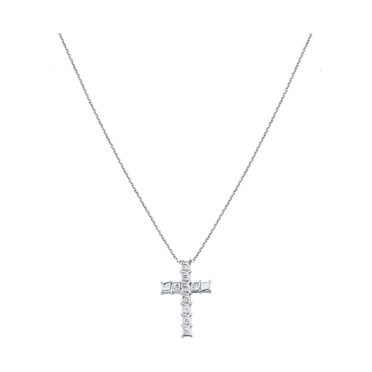 Always Be Radiant Cut Cross Pendant in white gold